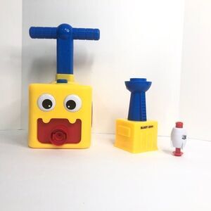 balloon zoom balloon powered flying rocket launcher toy kids yellow blue red fun